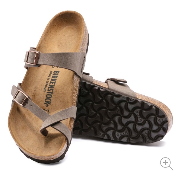 NWT Birkenstock Sandal Mayari
Birkibuc Mocha Brown copper buckle. New. - Picture 12 of 15